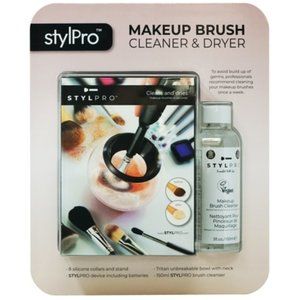 NIB StylPro Makeup Brush Cleaner & Dryer Incl. Batteries, 150ml Brush Cleanser
